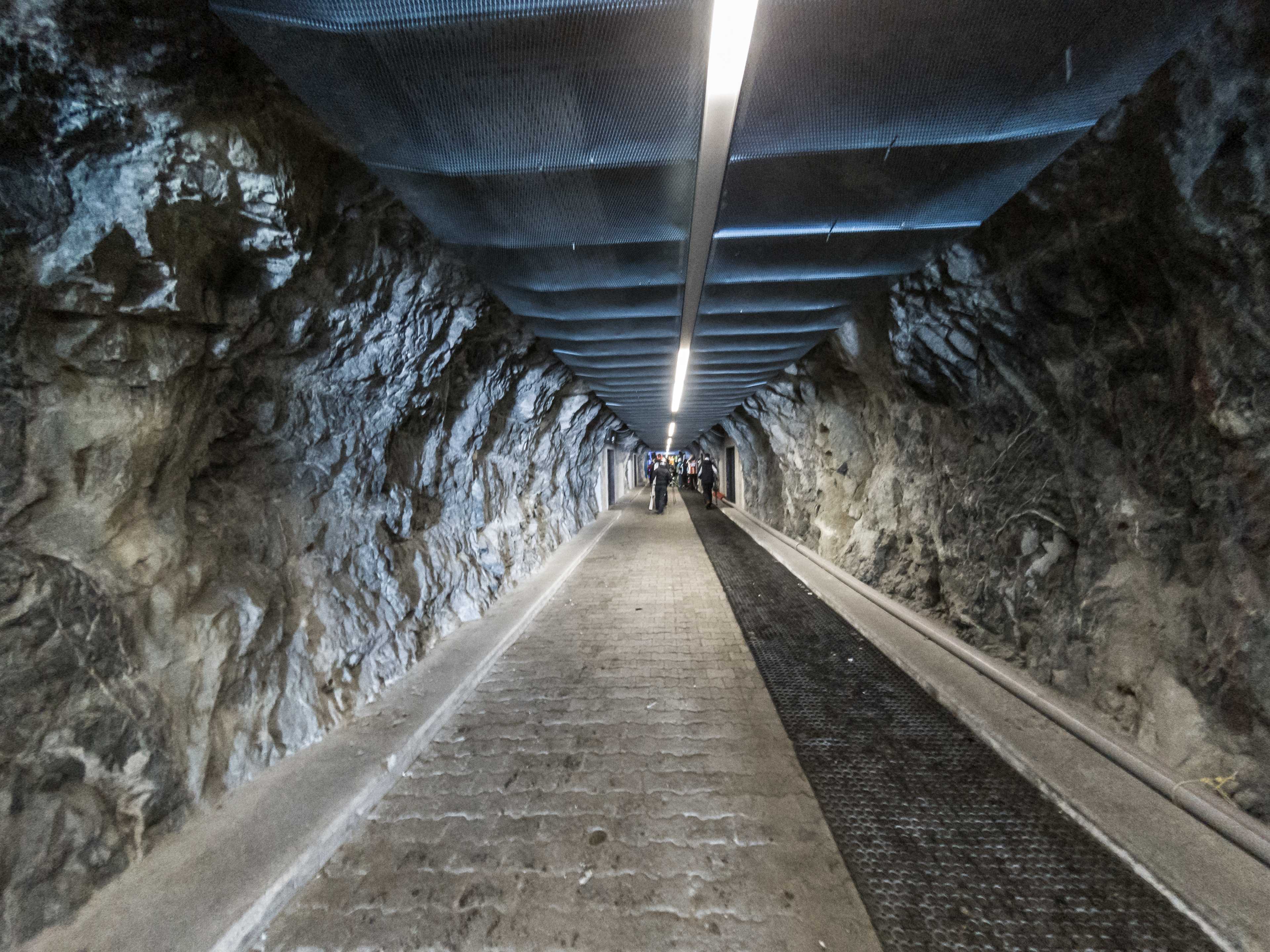 Tunnel inside Klein Matterhorn (3883 m. asl.), Zermatt