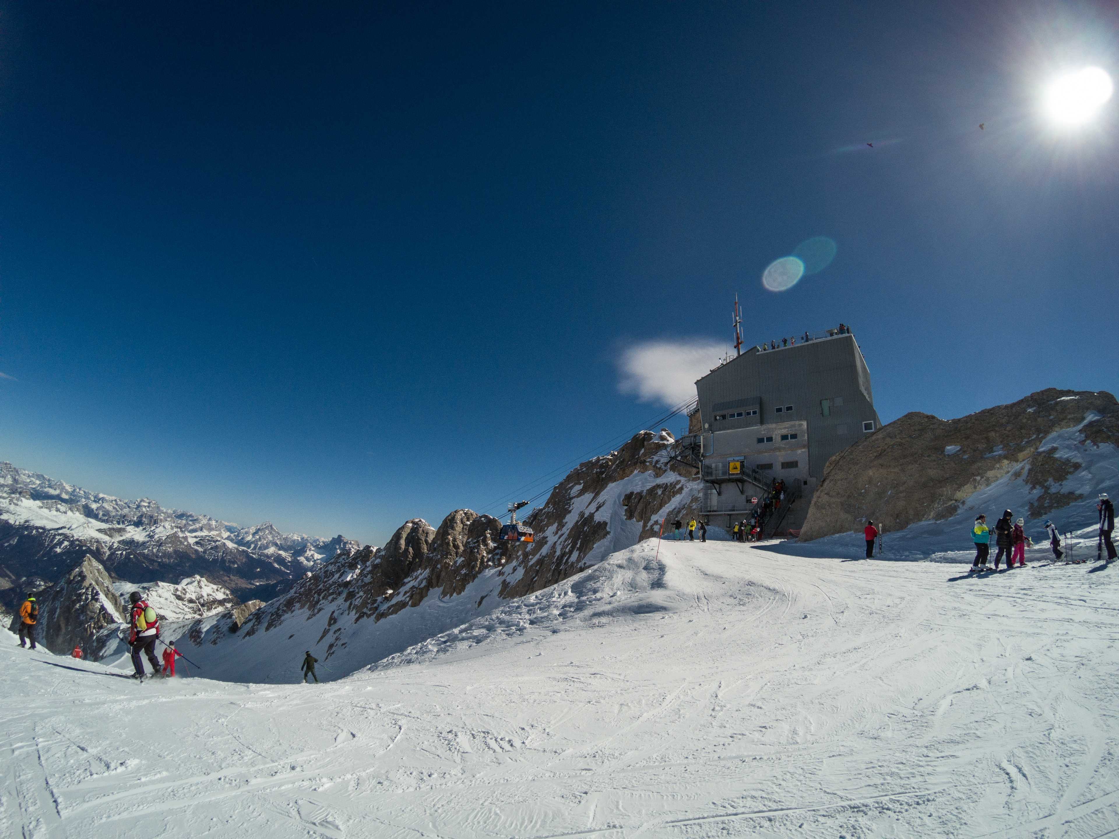 The cable car station on the top of Marmolada