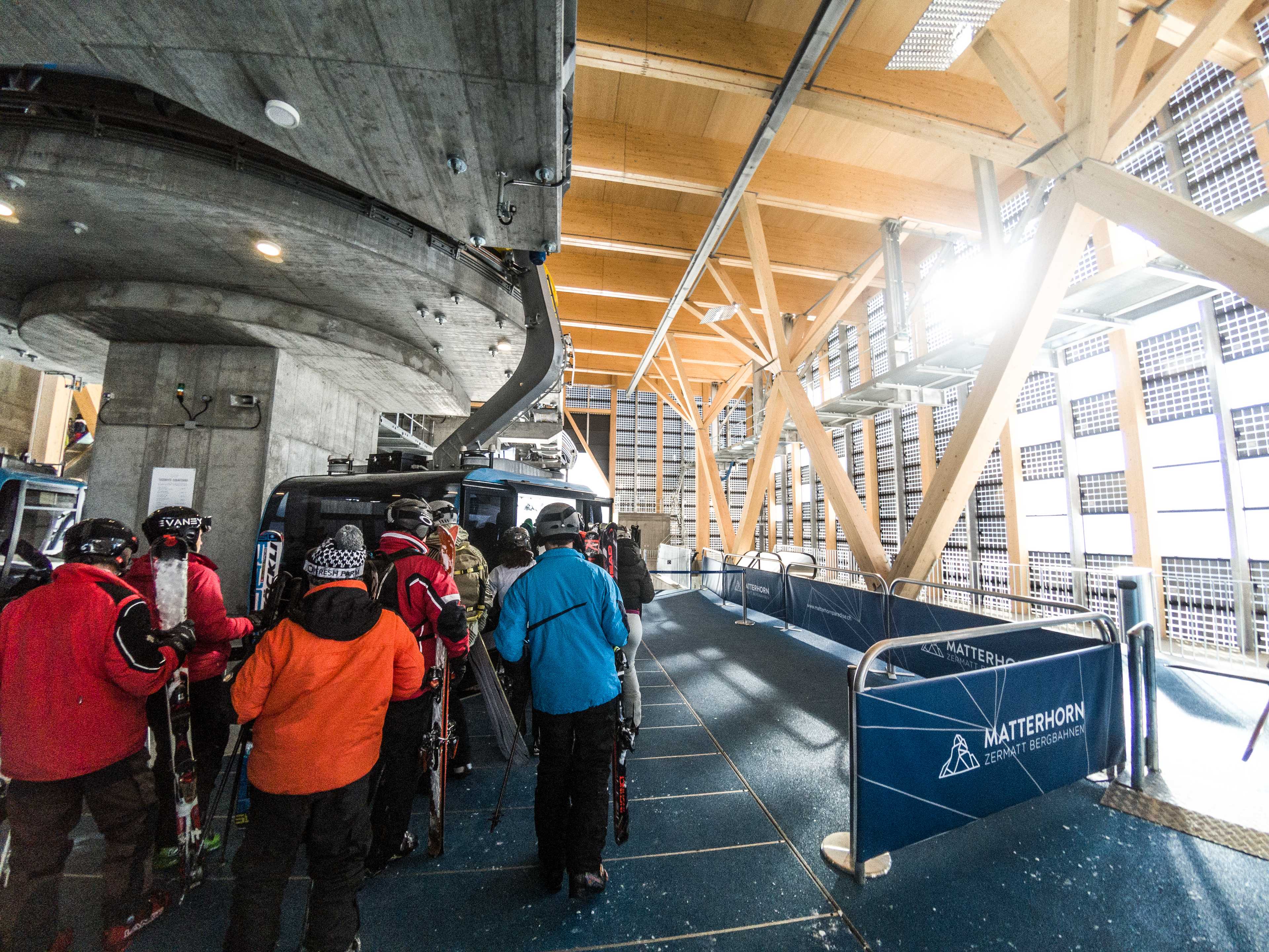 Interior of Matterhorn Glacier Ride station