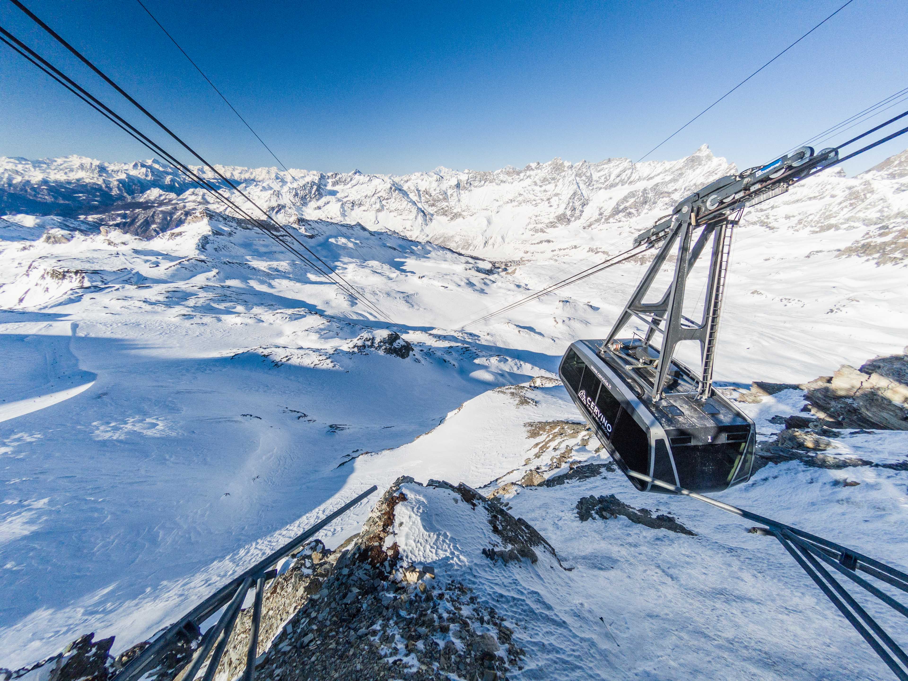 Aerial tramway to Plateau Rosa (3480 m n.p.m.), Cervinia