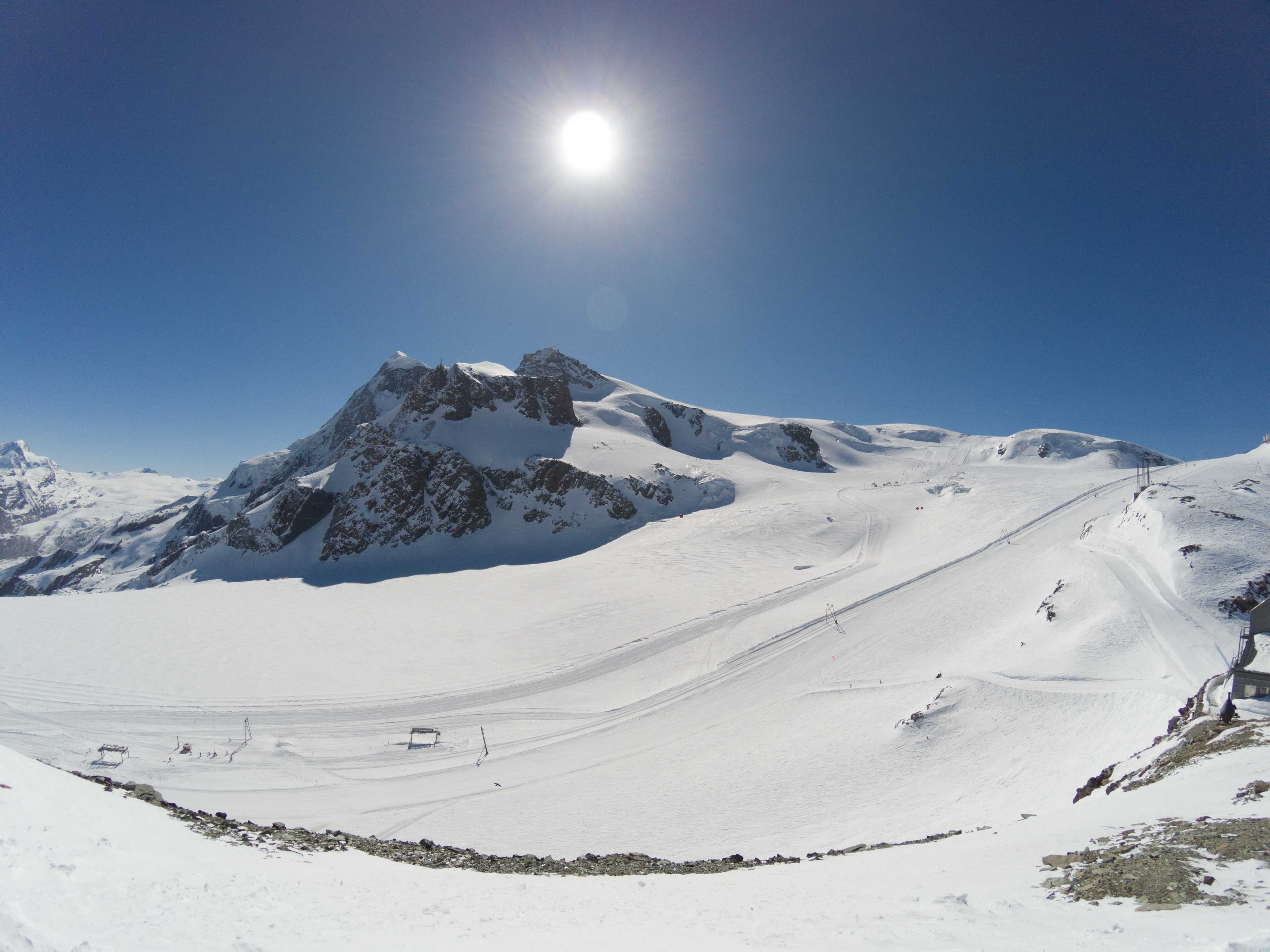 A view of Klein Matterhorn and Plateau Rosa, Zermatt