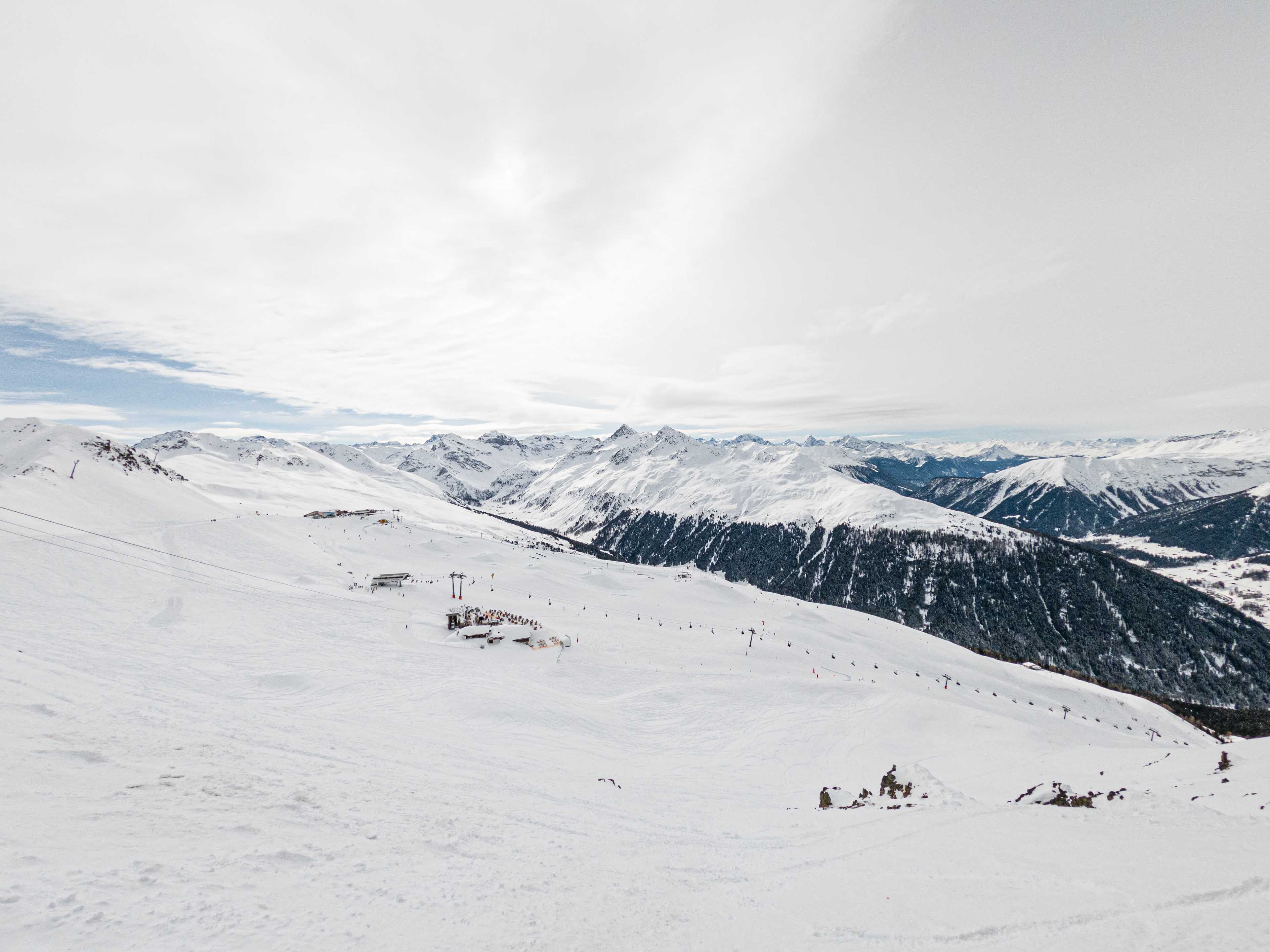 View of Usser Isch and Clavadeler Alp, Jakobshorn, Davos