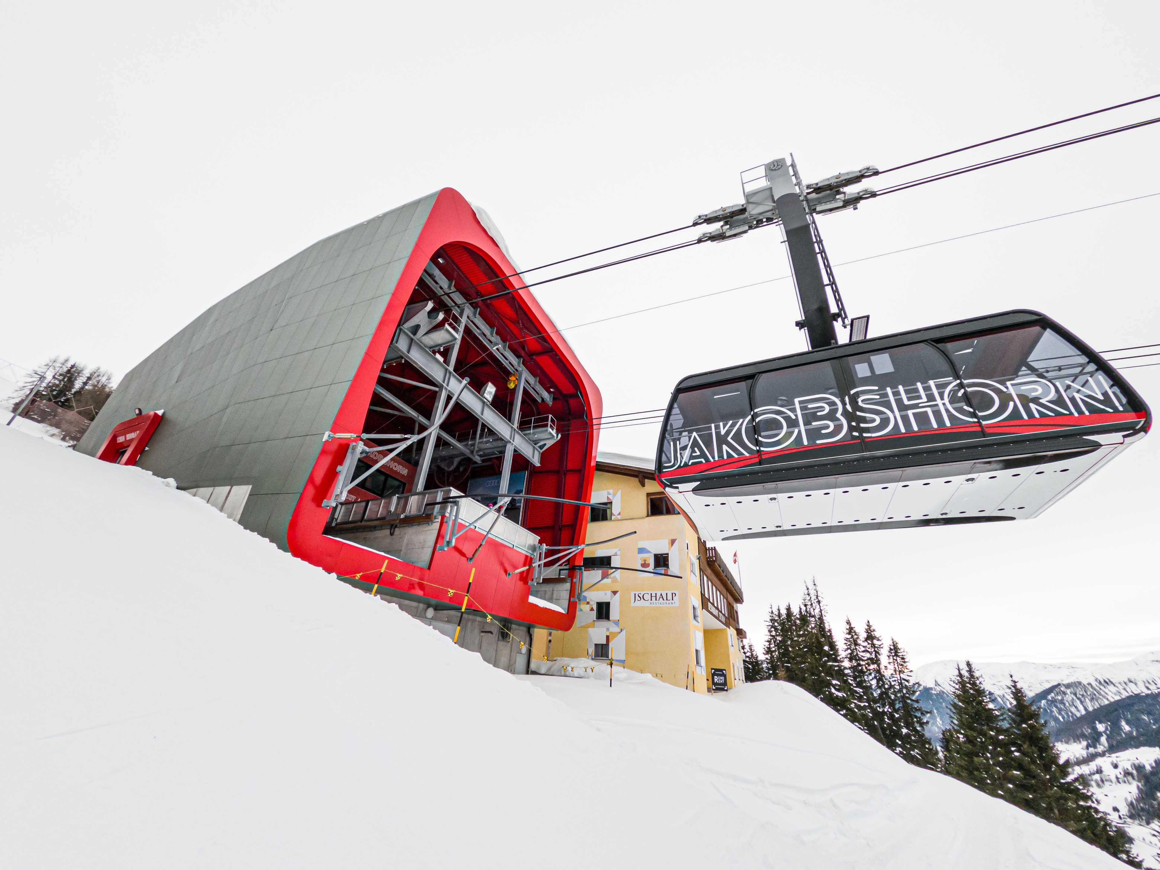 Mountain station of Davos-Jschalp cable car to Jakobshorn