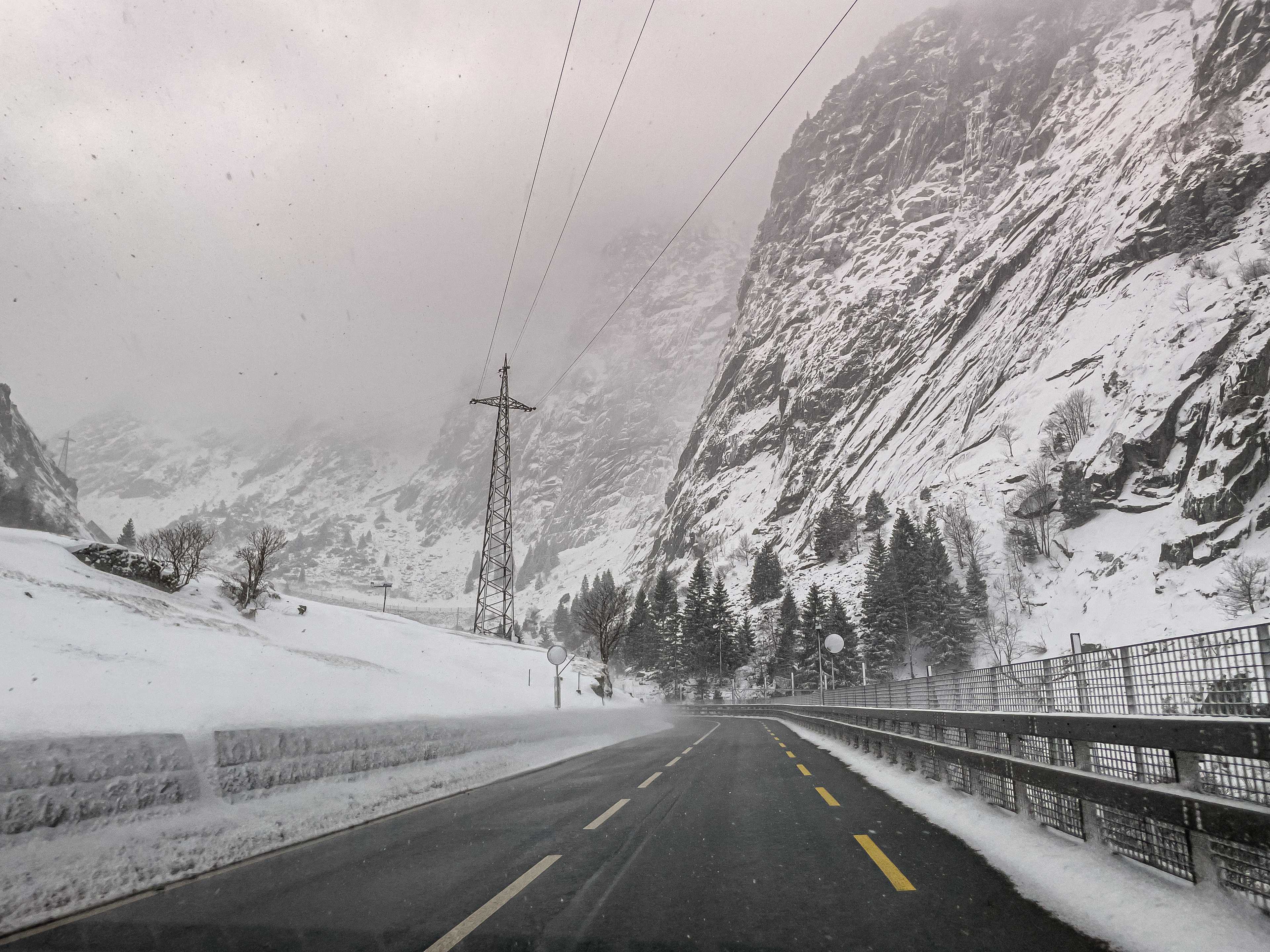 Gotthard and Furka passes access road leading to Andermatt