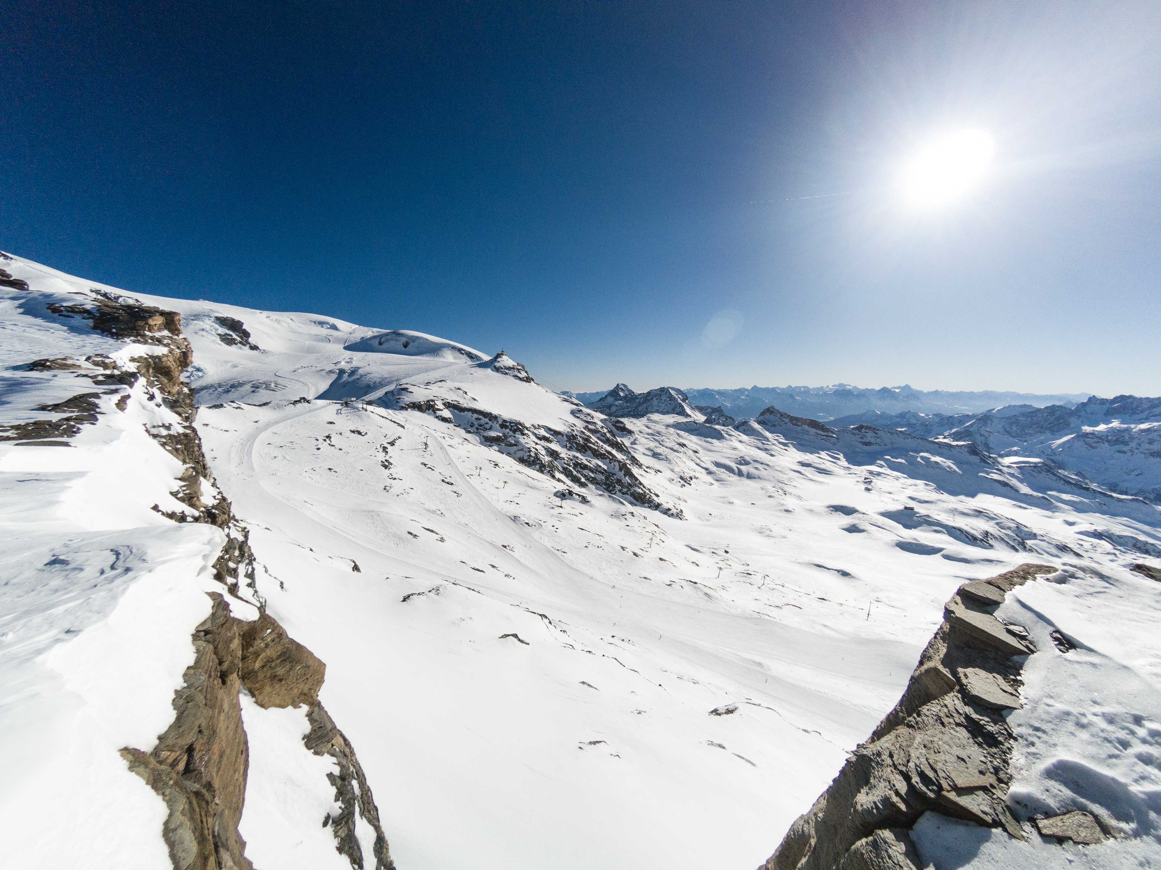 Cervinia slopes seen from Furgsattel (3365 m a.s.l.), Zermatt
