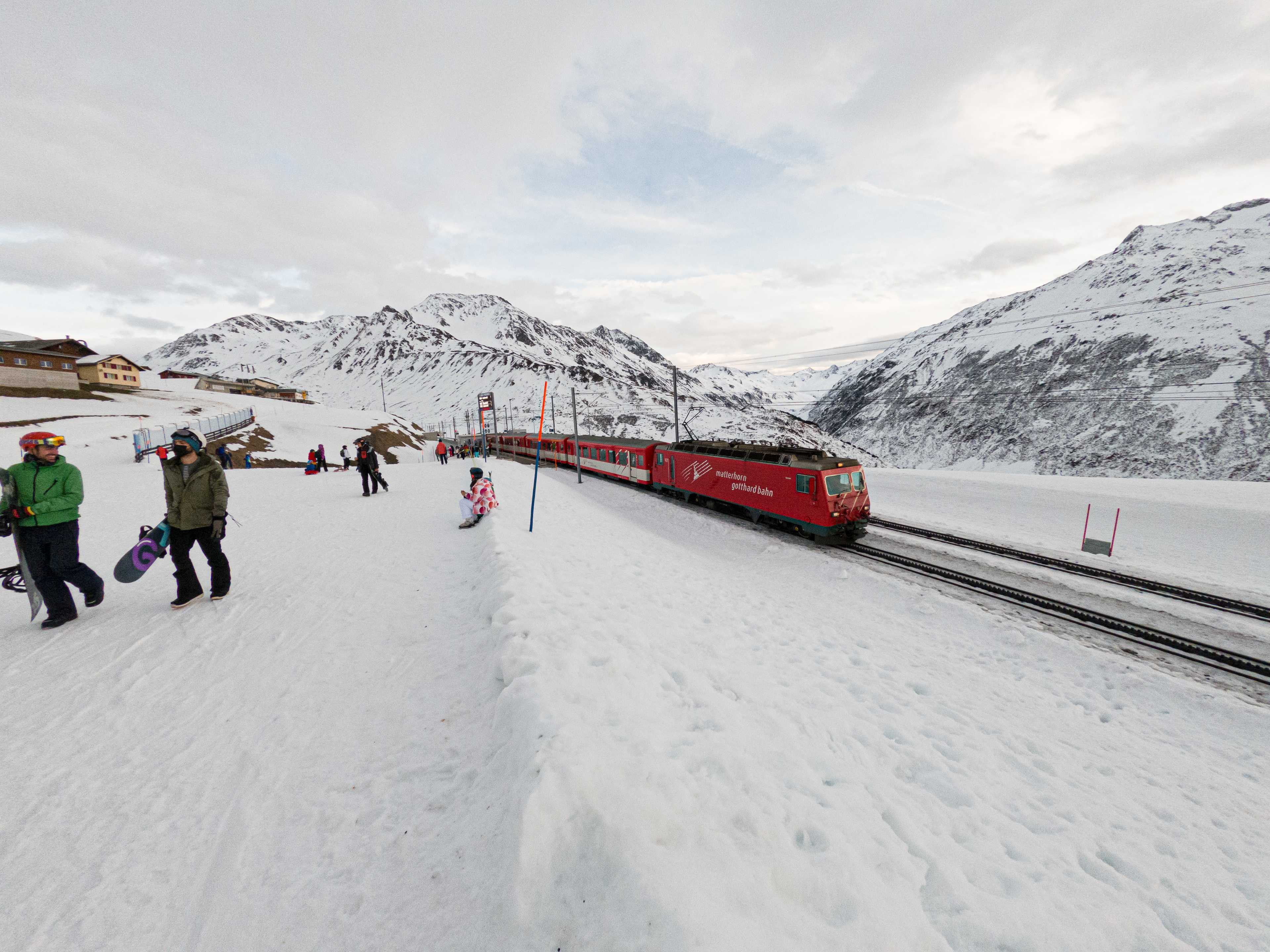 Trains can be used to commute between Andermatt, Sedrun and Disentis