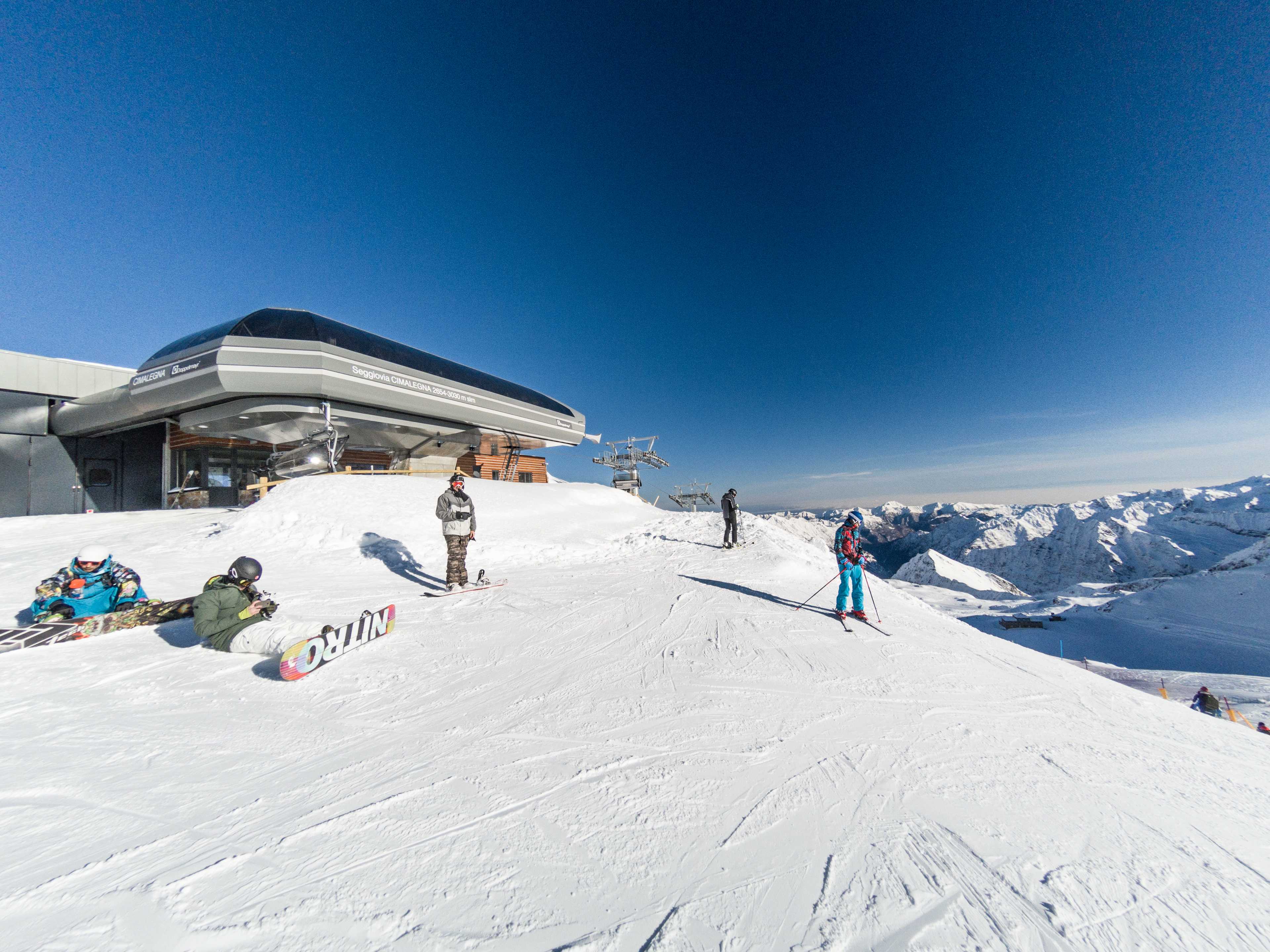 Mountain station (3030 m a.s.l.) of the new Cimalegna chairlift, Passo Salati, Monterosa Ski, Alagna