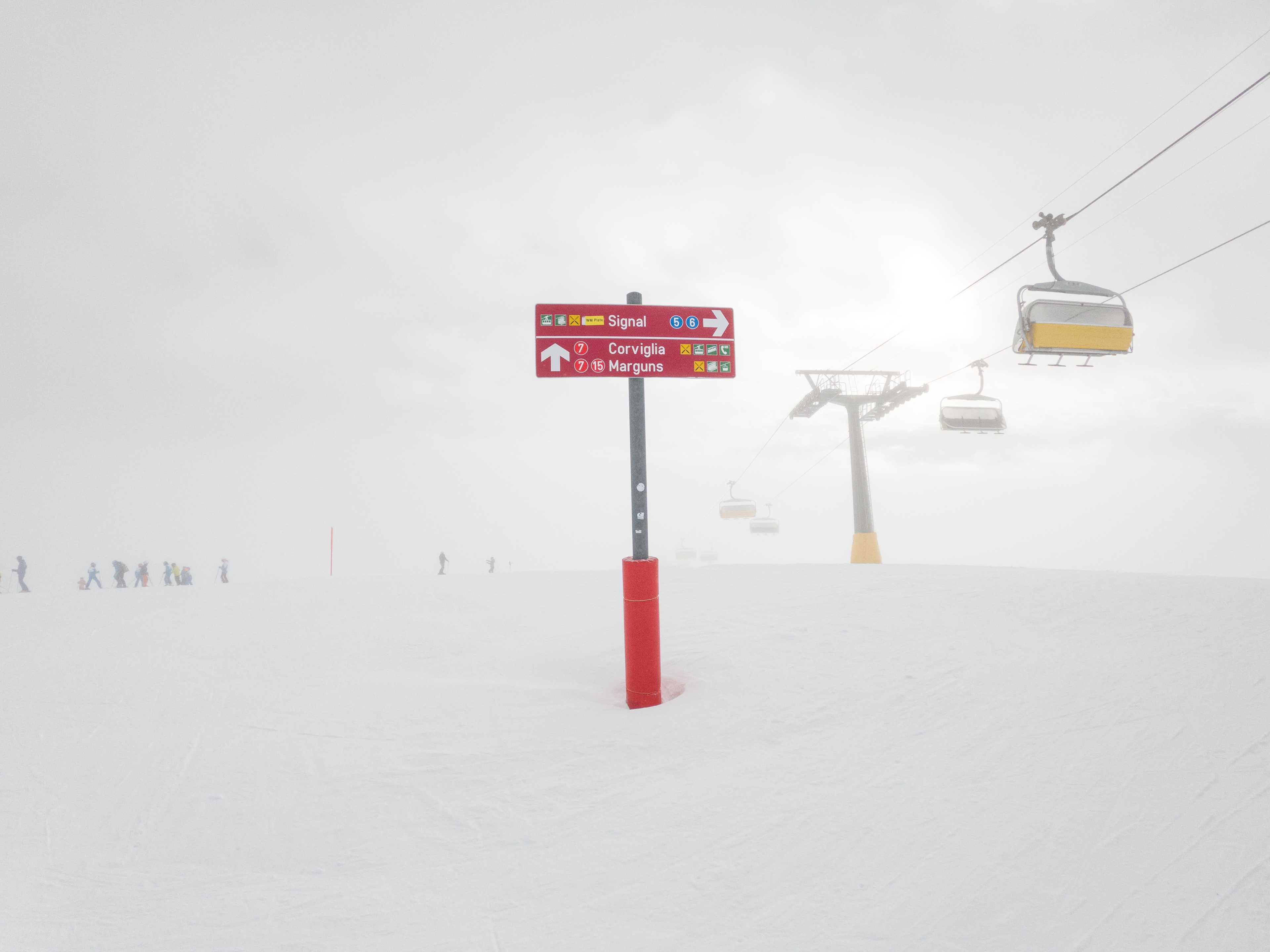 More harsh conditions now, Corviglia, St. Moritz