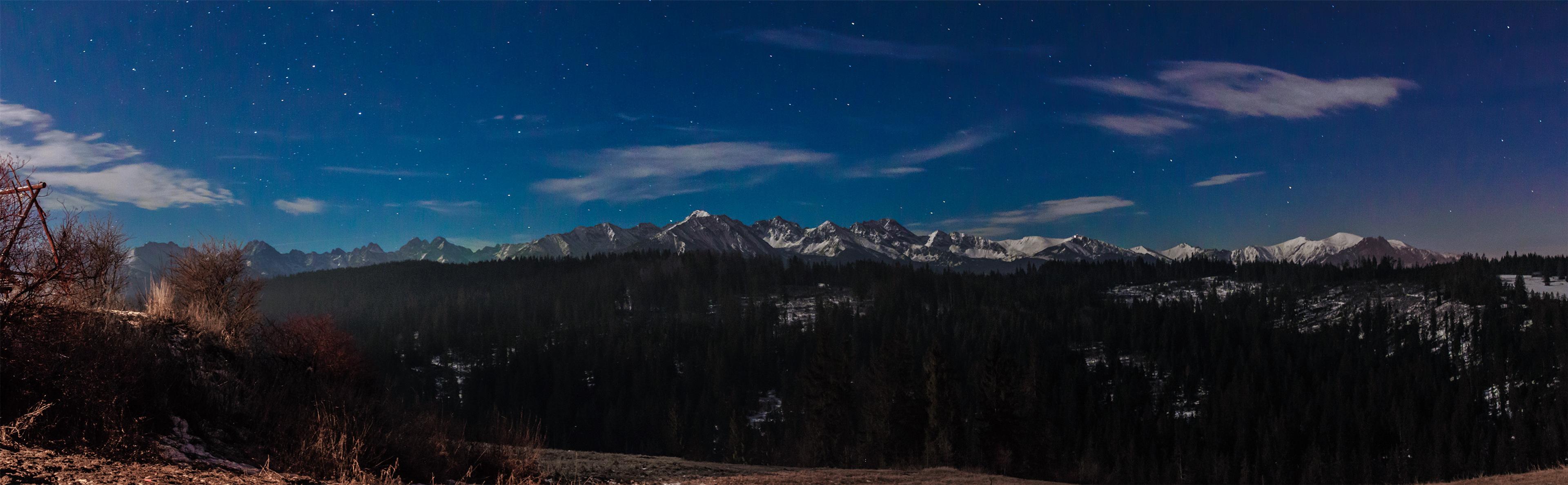 Night view of Tatra Mountains from Bukowina Tatrzanska